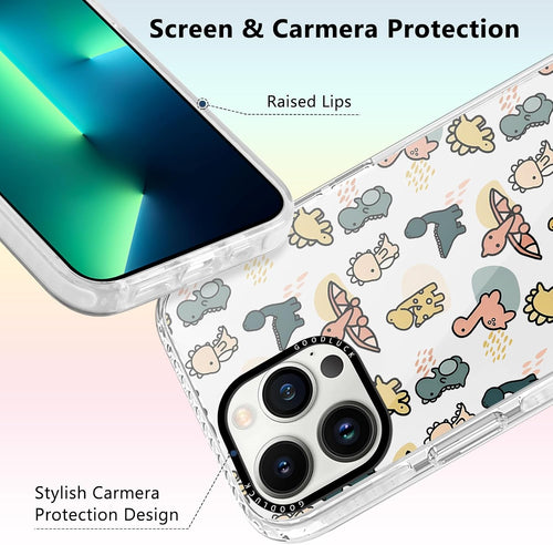 2 Pack Phone Cases for Iphone 13 Pro Max Dinosaur Case Cute Dinosaur Pattern Design for Women Girls Boys Clear Soft TPU Bumper Phone Case Funda for Iphone 13 Pro Max 6.7 Inch