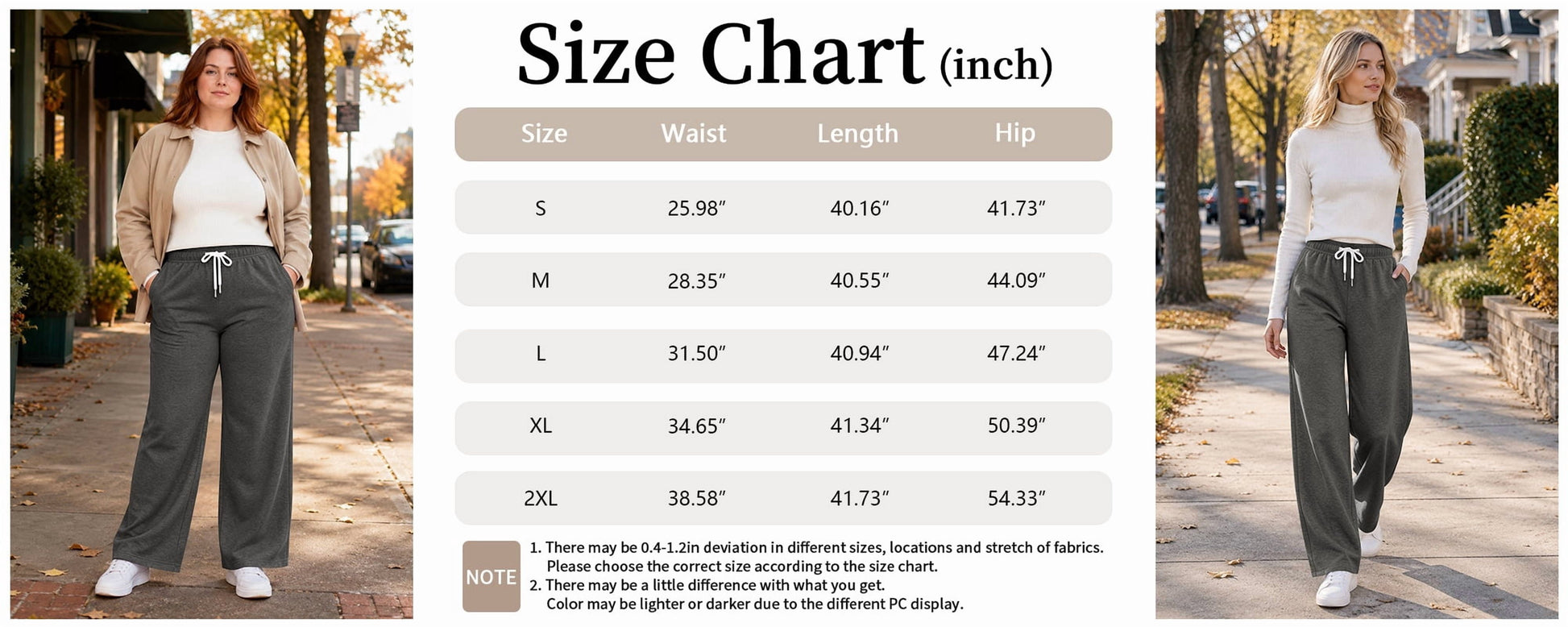 Fall Pants for Women Casual Sweatpants for Women Elastic Waistband Lounge Pants Women with Pockets Comfy Pants Winter Pants for Women Dark Grey M