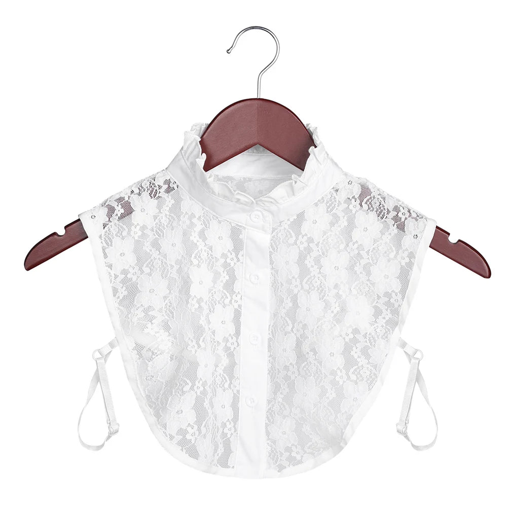 New Fake Collar Blouse for Women Vintage Detachable Shirt Collar Lace False Collar Lapel Blouse Top Women Clothes Accessories