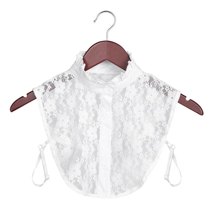 New Fake Collar Blouse for Women Vintage Detachable Shirt Collar Lace False Collar Lapel Blouse Top Women Clothes Accessories