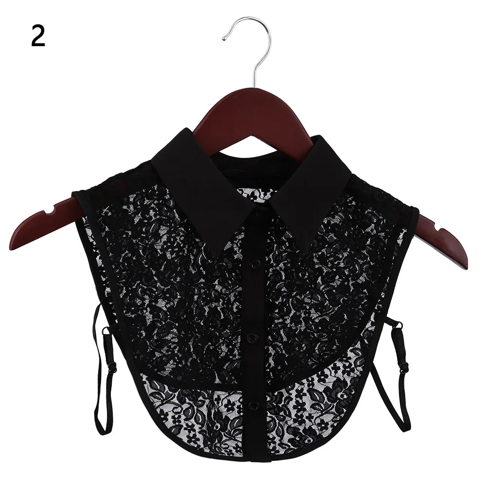 New Fake Collar Blouse for Women Vintage Detachable Shirt Collar Lace False Collar Lapel Blouse Top Women Clothes Accessories