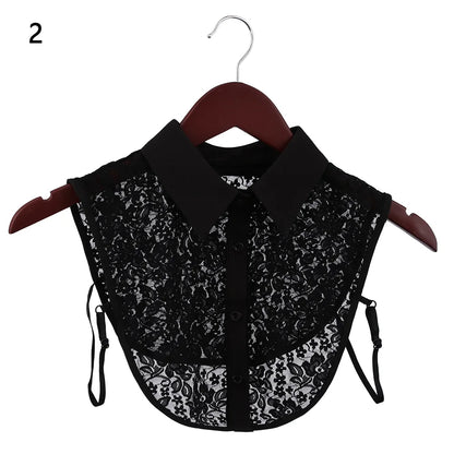 New Fake Collar Blouse for Women Vintage Detachable Shirt Collar Lace False Collar Lapel Blouse Top Women Clothes Accessories