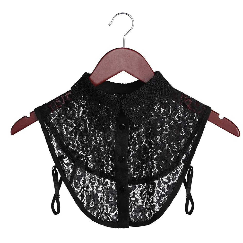 New Fake Collar Blouse for Women Vintage Detachable Shirt Collar Lace False Collar Lapel Blouse Top Women Clothes Accessories