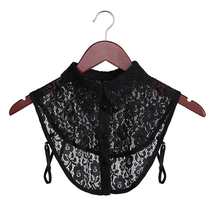 New Fake Collar Blouse for Women Vintage Detachable Shirt Collar Lace False Collar Lapel Blouse Top Women Clothes Accessories