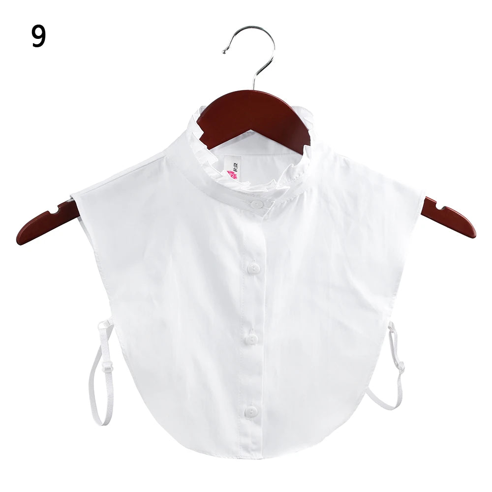 New Fake Collar Blouse for Women Vintage Detachable Shirt Collar Lace False Collar Lapel Blouse Top Women Clothes Accessories
