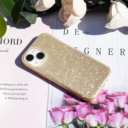 Compatible with Iphone 14 Case Bling Sparkle Cute Girls Women Protective Cases Cover for Iphone 14 6.1" 2022 (Gold)