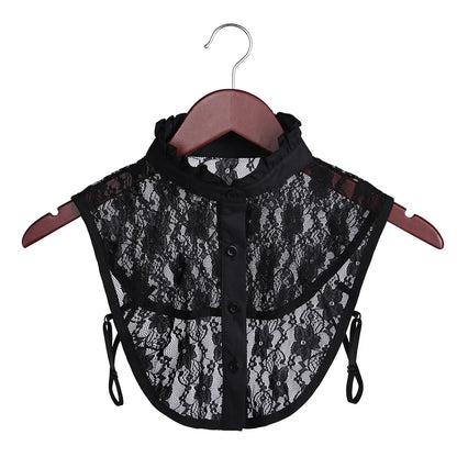 New Fake Collar Blouse for Women Vintage Detachable Shirt Collar Lace False Collar Lapel Blouse Top Women Clothes Accessories