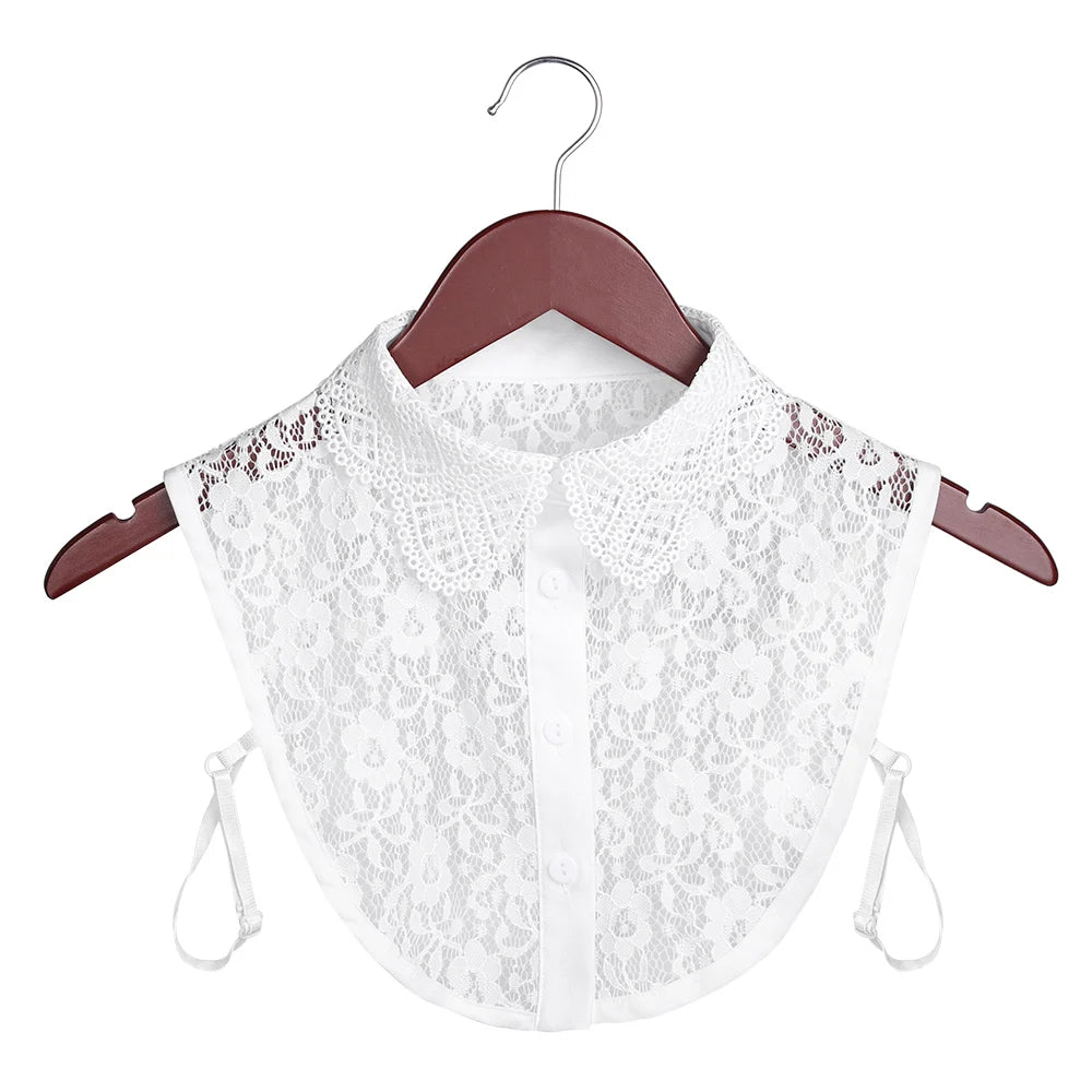 New Fake Collar Blouse for Women Vintage Detachable Shirt Collar Lace False Collar Lapel Blouse Top Women Clothes Accessories