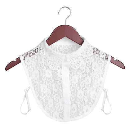 New Fake Collar Blouse for Women Vintage Detachable Shirt Collar Lace False Collar Lapel Blouse Top Women Clothes Accessories