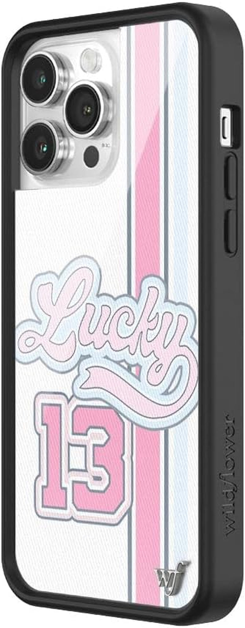 Cases - Compatible with Iphone 14 Pro Max | Protective Black Bumper, 6.5Ft Drop Test Certified, Women Owned Small Business | White, School, Letterman, Pink, Trendy |Lucky Girl