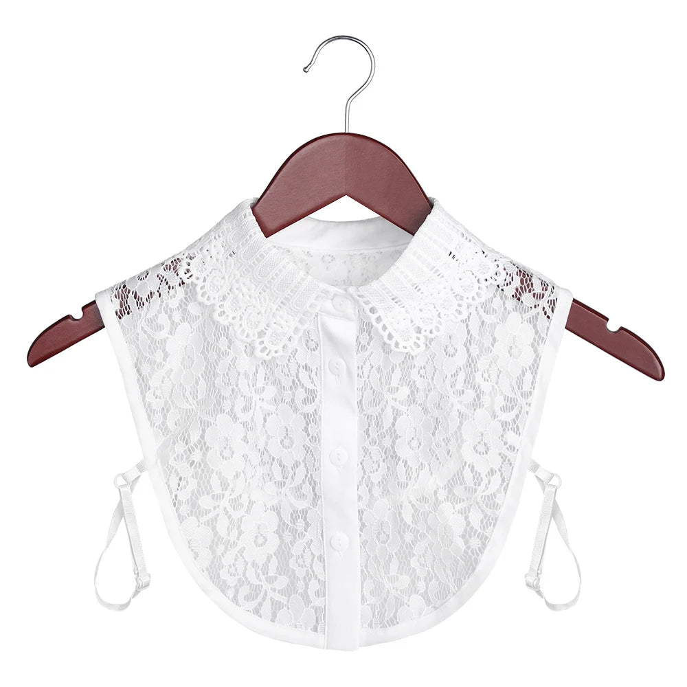 New Fake Collar Blouse for Women Vintage Detachable Shirt Collar Lace False Collar Lapel Blouse Top Women Clothes Accessories