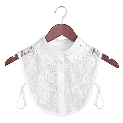 New Fake Collar Blouse for Women Vintage Detachable Shirt Collar Lace False Collar Lapel Blouse Top Women Clothes Accessories