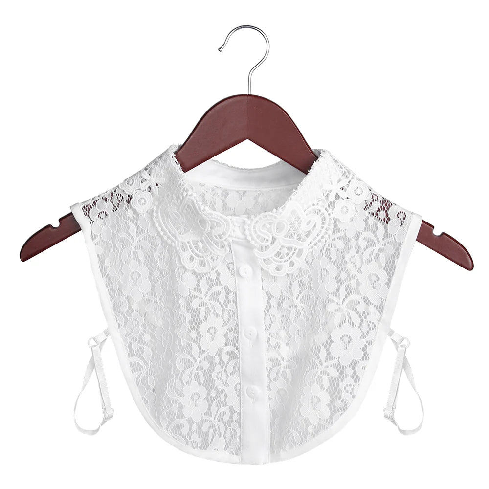 New Fake Collar Blouse for Women Vintage Detachable Shirt Collar Lace False Collar Lapel Blouse Top Women Clothes Accessories