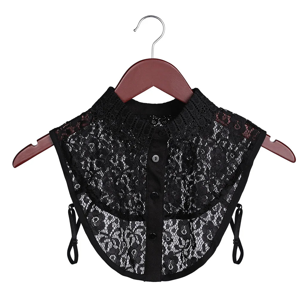 New Fake Collar Blouse for Women Vintage Detachable Shirt Collar Lace False Collar Lapel Blouse Top Women Clothes Accessories