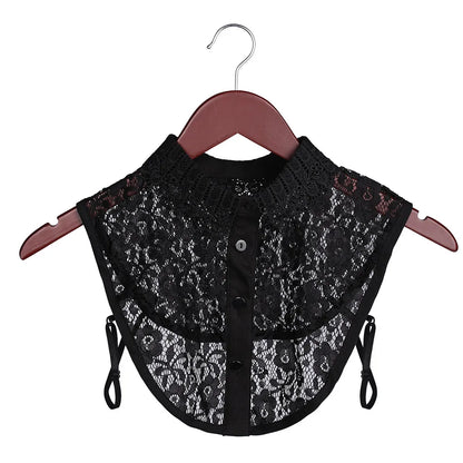 New Fake Collar Blouse for Women Vintage Detachable Shirt Collar Lace False Collar Lapel Blouse Top Women Clothes Accessories