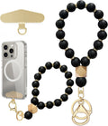 Silicone Beaded Phone Wrist Strap, Phone Bracelet Strap with Tether Tab Elastic Hands Free Wristlet Strap