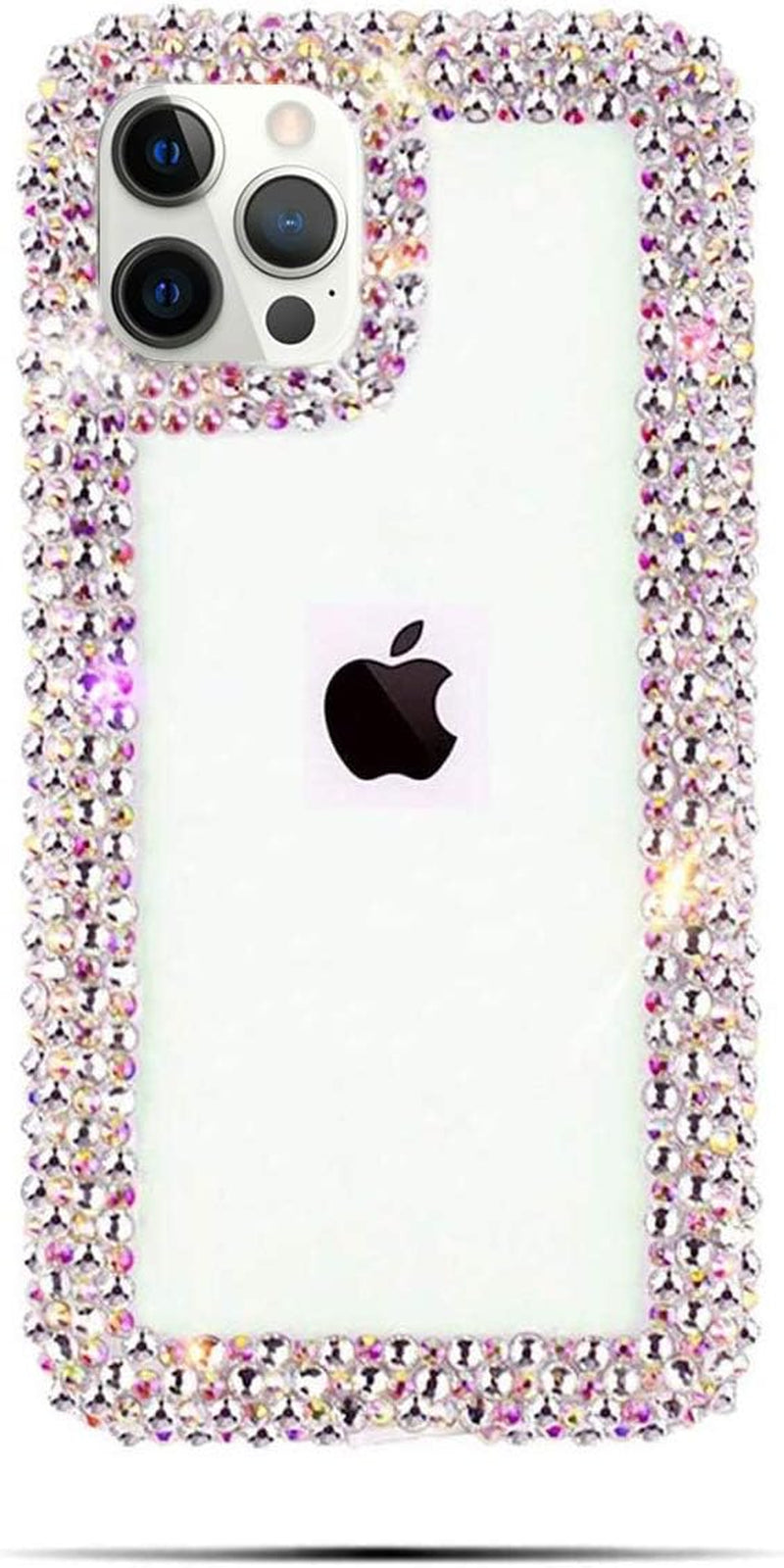 Compatible with Iphone 15 Pro Max Case for Women Girls 3D Glitter Sparkle Bling Case Luxury Shiny Cute Crystal Charms Rhinestone Diamond Bumper Clear Protective Cases Cover Clear