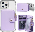 Phone Wallet Stick On, Credit Card Holder for Women Attachable Sticker,Phone Card Holder Compatible with Iphone 14 Pro Case and Most Smartphones (Purple)