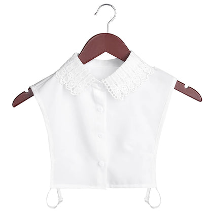 New Fake Collar Blouse for Women Vintage Detachable Shirt Collar Lace False Collar Lapel Blouse Top Women Clothes Accessories