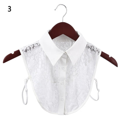 New Fake Collar Blouse for Women Vintage Detachable Shirt Collar Lace False Collar Lapel Blouse Top Women Clothes Accessories