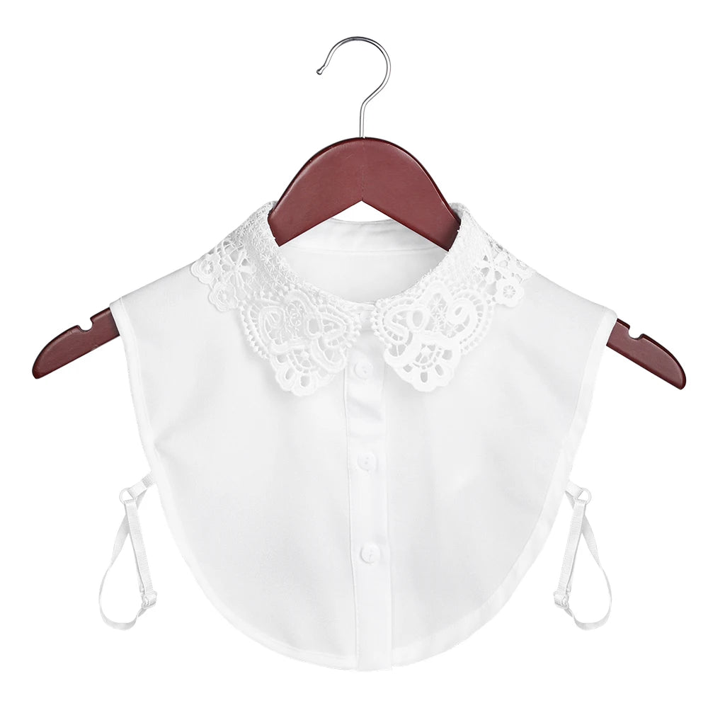New Fake Collar Blouse for Women Vintage Detachable Shirt Collar Lace False Collar Lapel Blouse Top Women Clothes Accessories