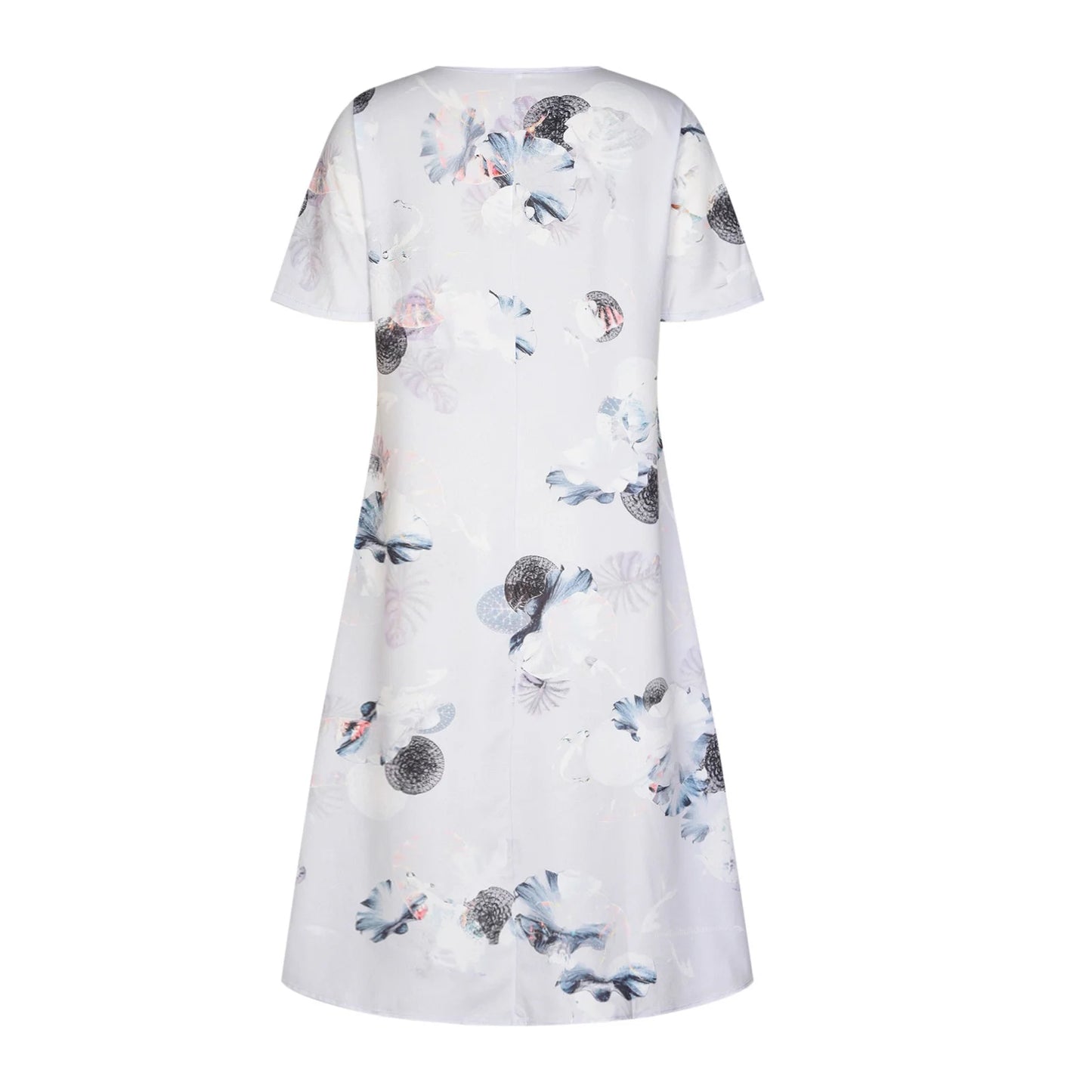 Womens Summer Dresses Button Short Sleeve Pockets Dress