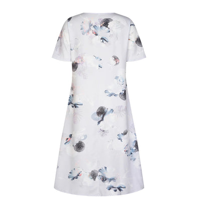 Womens Summer Dresses Button Short Sleeve Pockets Dress