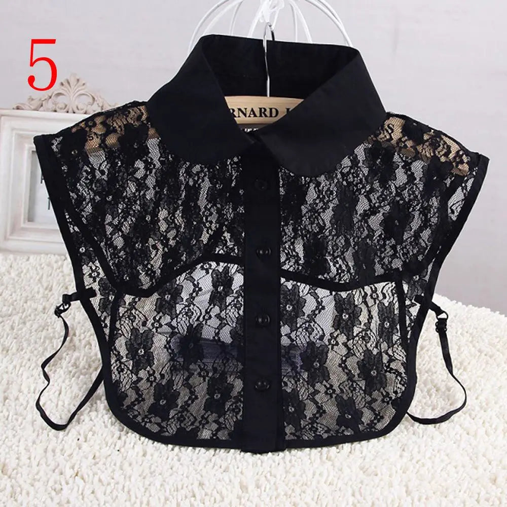 New Fake Collar Blouse for Women Vintage Detachable Shirt Collar Lace False Collar Lapel Blouse Top Women Clothes Accessories