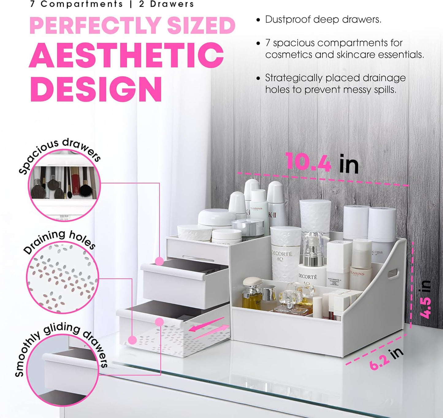 Makeup Organizer, Vanity Organizer, Makeup Organizer Countertop, Make up Organizers for Vanity, Skincare Organizers, Make up Storage Organizer