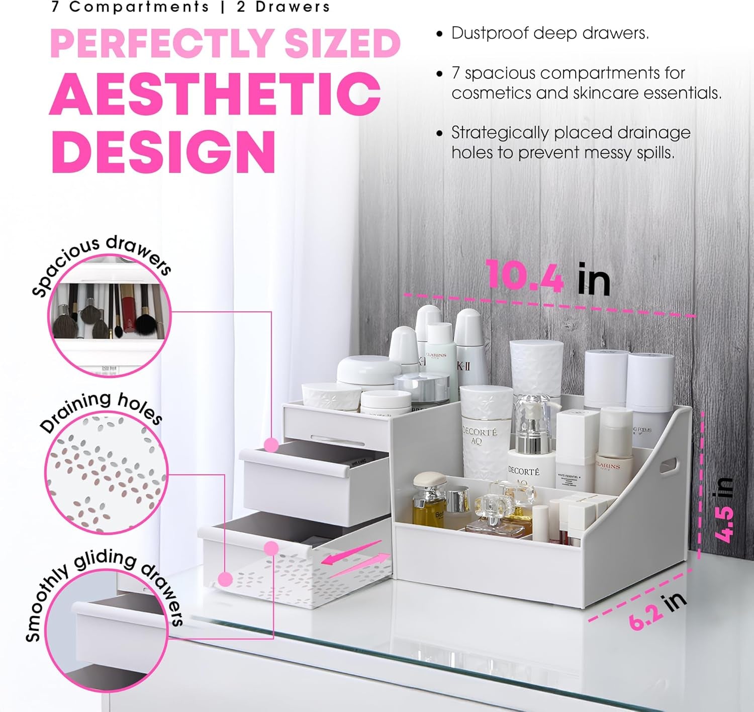 Makeup Organizer, Vanity Organizer, Makeup Organizer Countertop, Make up Organizers for Vanity, Skincare Organizers, Make up Storage Organizer