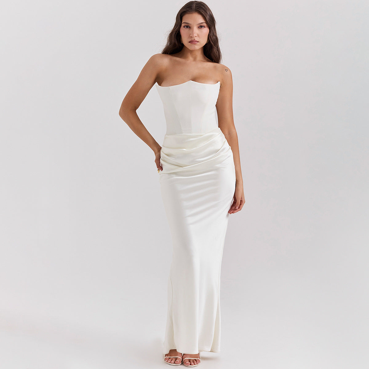Slim Tube Top Long Dress Sexy Fashion Bandeau Backless Party Evening Dresses for Women Clothing