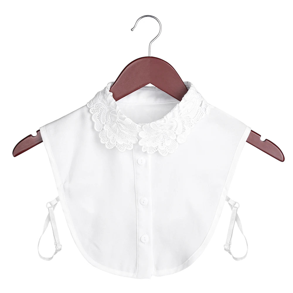 New Fake Collar Blouse for Women Vintage Detachable Shirt Collar Lace False Collar Lapel Blouse Top Women Clothes Accessories