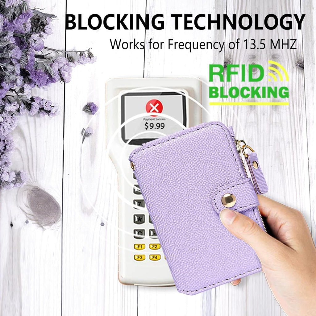 Phone Wallet Stick On, Credit Card Holder for Women Attachable Sticker,Phone Card Holder Compatible with Iphone 14 Pro Case and Most Smartphones (Purple)