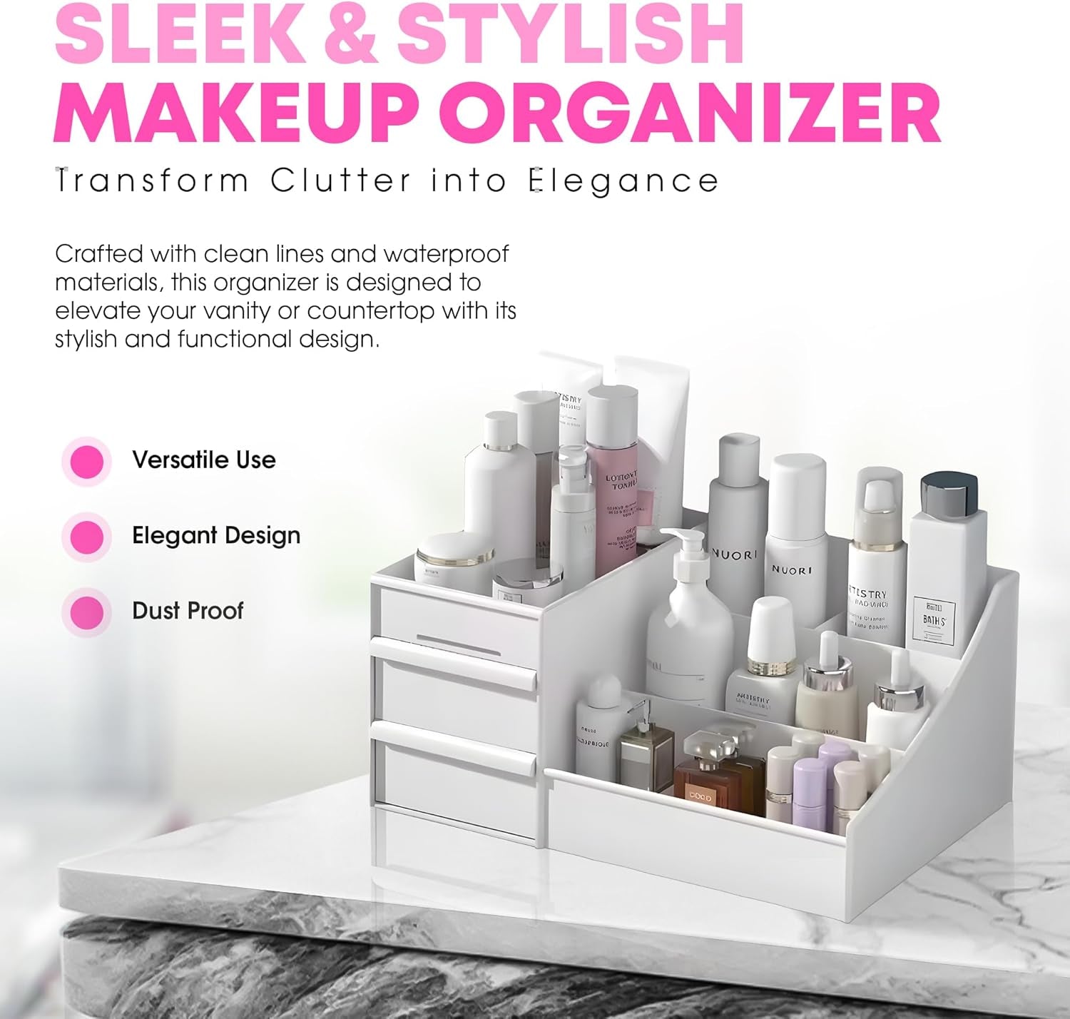 Makeup Organizer, Vanity Organizer, Makeup Organizer Countertop, Make up Organizers for Vanity, Skincare Organizers, Make up Storage Organizer