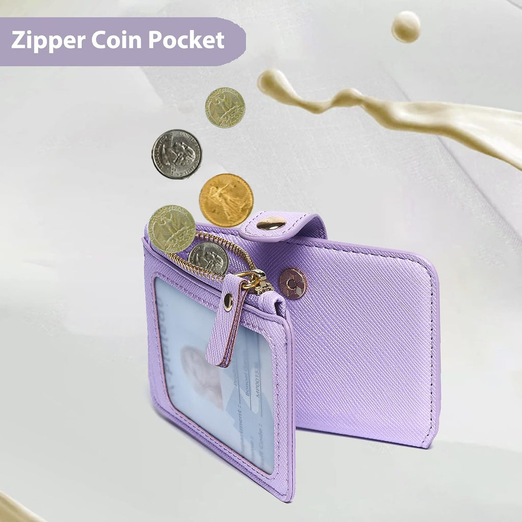 Phone Wallet Stick On, Credit Card Holder for Women Attachable Sticker,Phone Card Holder Compatible with Iphone 14 Pro Case and Most Smartphones (Purple)