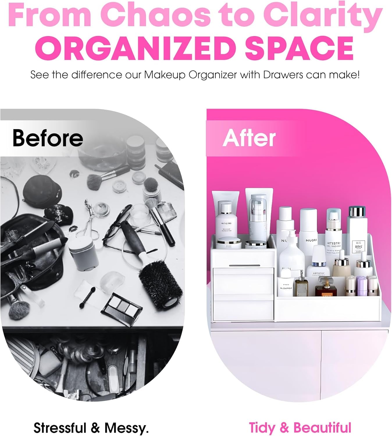 Makeup Organizer, Vanity Organizer, Makeup Organizer Countertop, Make up Organizers for Vanity, Skincare Organizers, Make up Storage Organizer