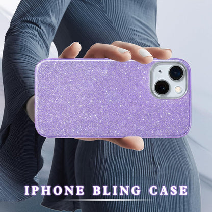 Compatible with Iphone 15 Case Bling Sparkle Cute Girls Women Protective Cases Cover for Iphone 15 6.1" 2023-Purple