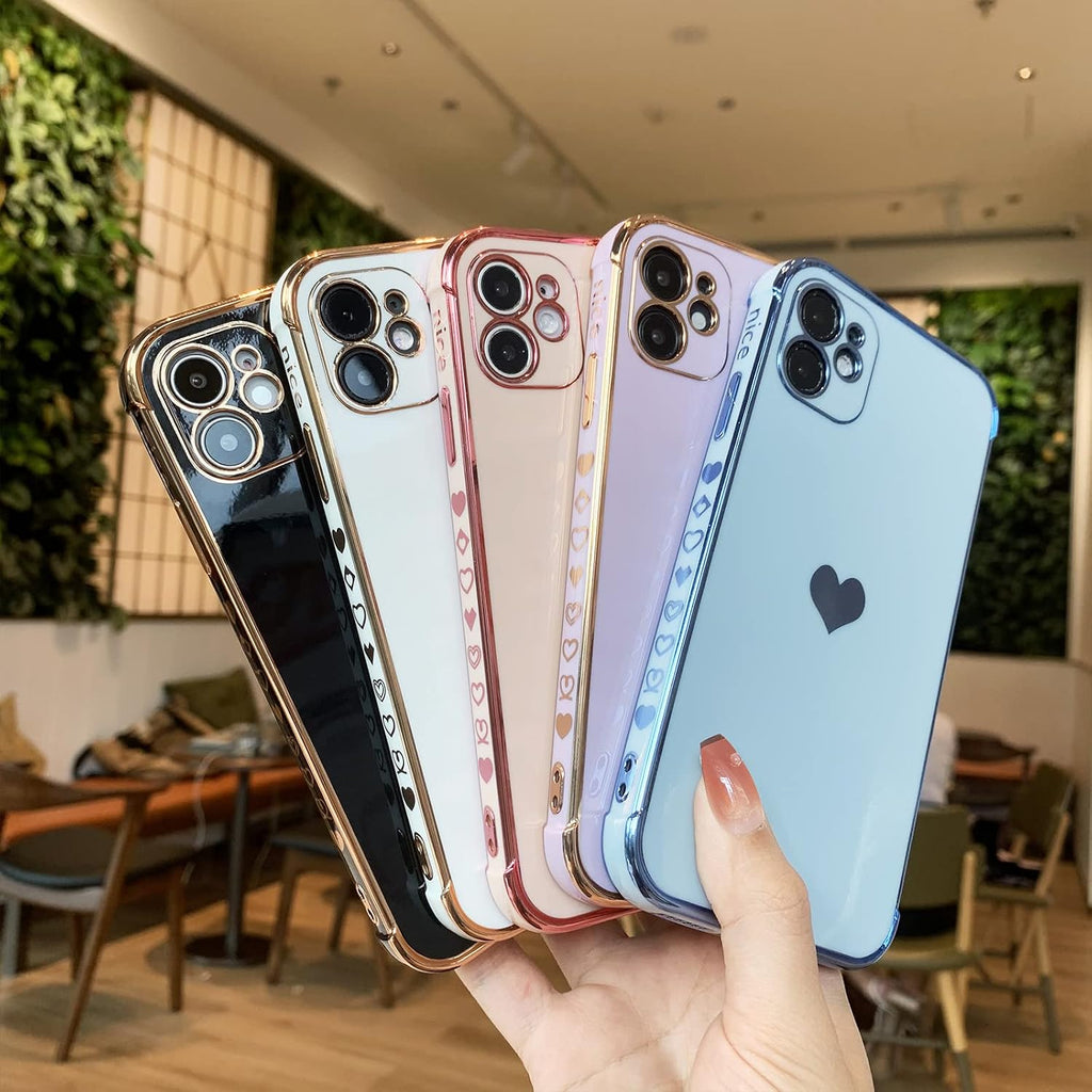 For Iphone 11 Case for Women Heart Iphone 11 Covers Soft Luxury 11 Phone Cases 6.1Inch Only (Black)