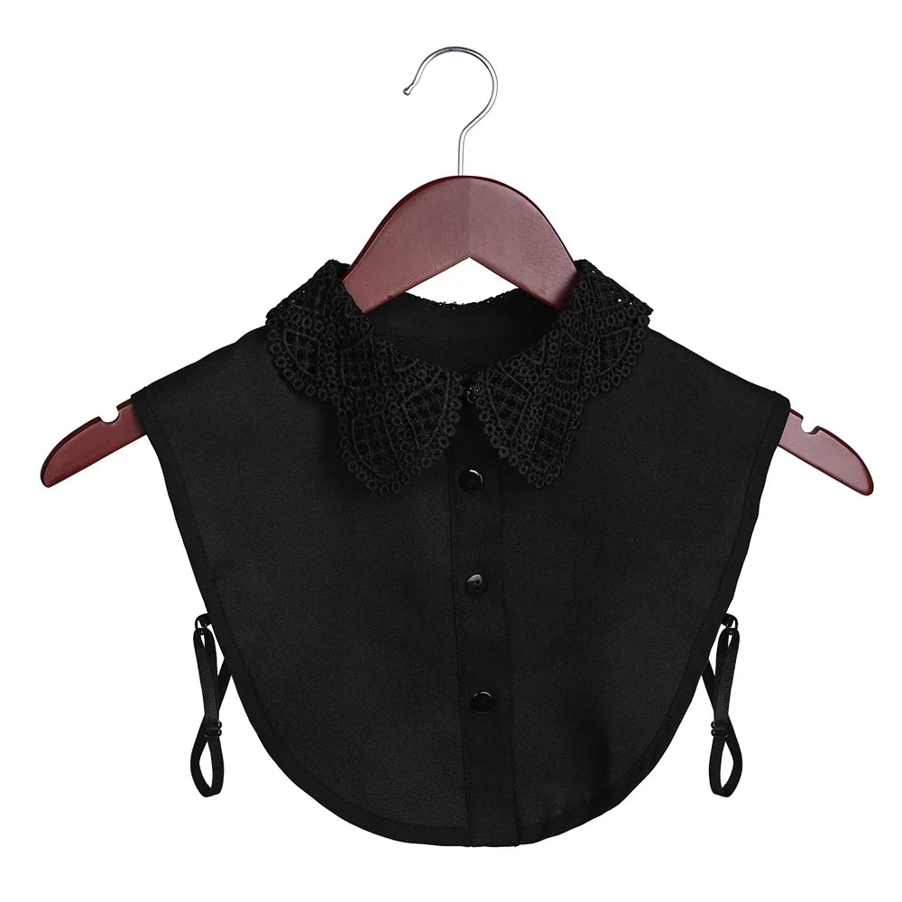 New Fake Collar Blouse for Women Vintage Detachable Shirt Collar Lace False Collar Lapel Blouse Top Women Clothes Accessories