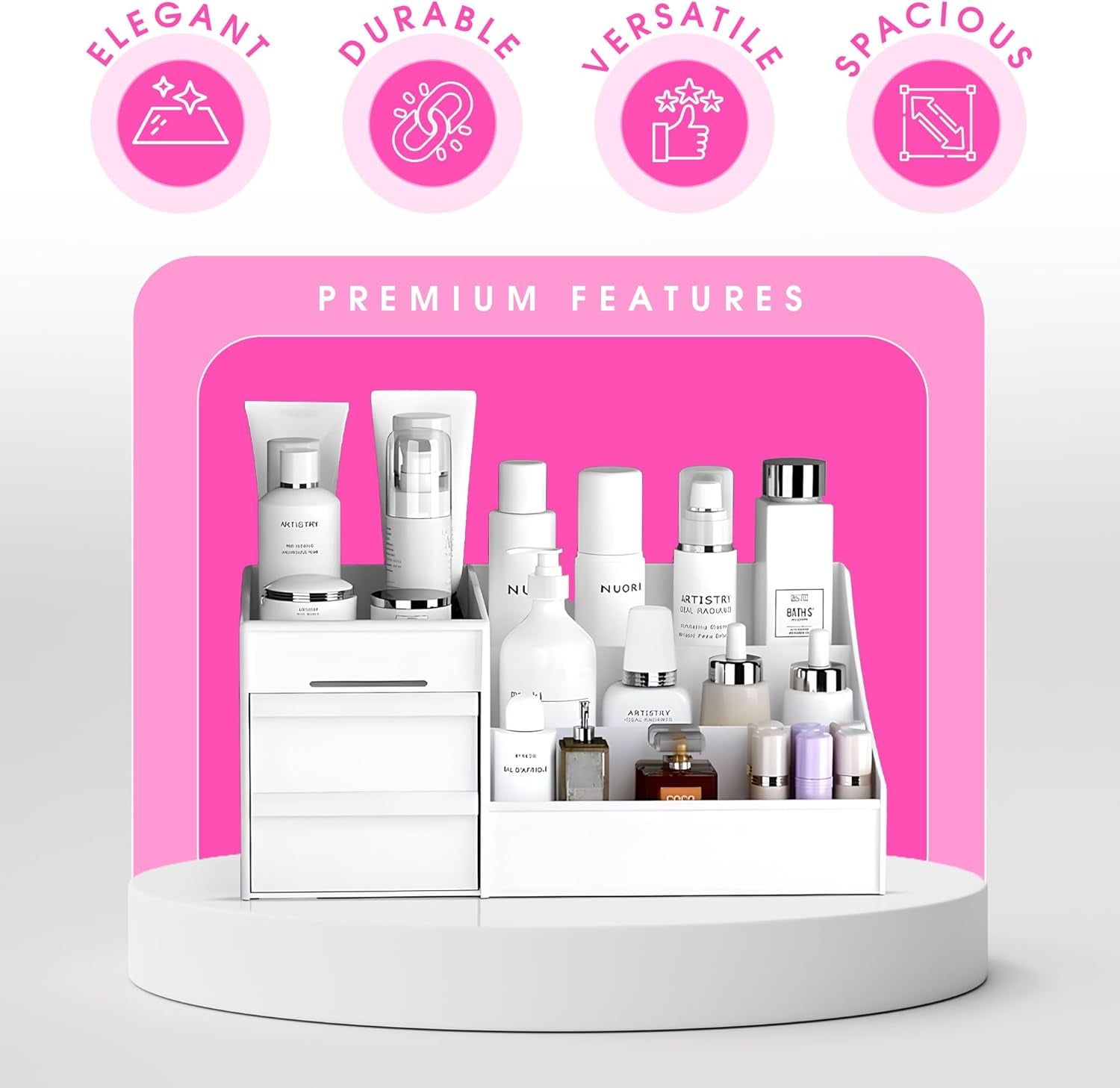 Makeup Organizer, Vanity Organizer, Makeup Organizer Countertop, Make up Organizers for Vanity, Skincare Organizers, Make up Storage Organizer