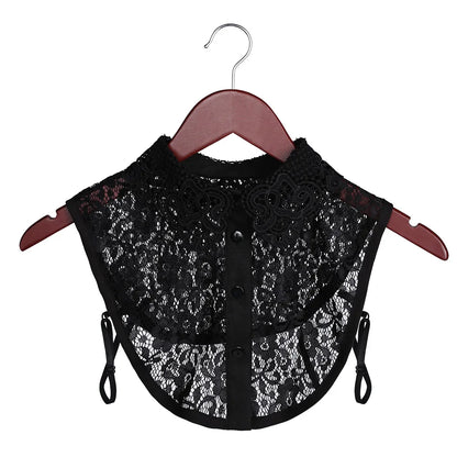 New Fake Collar Blouse for Women Vintage Detachable Shirt Collar Lace False Collar Lapel Blouse Top Women Clothes Accessories