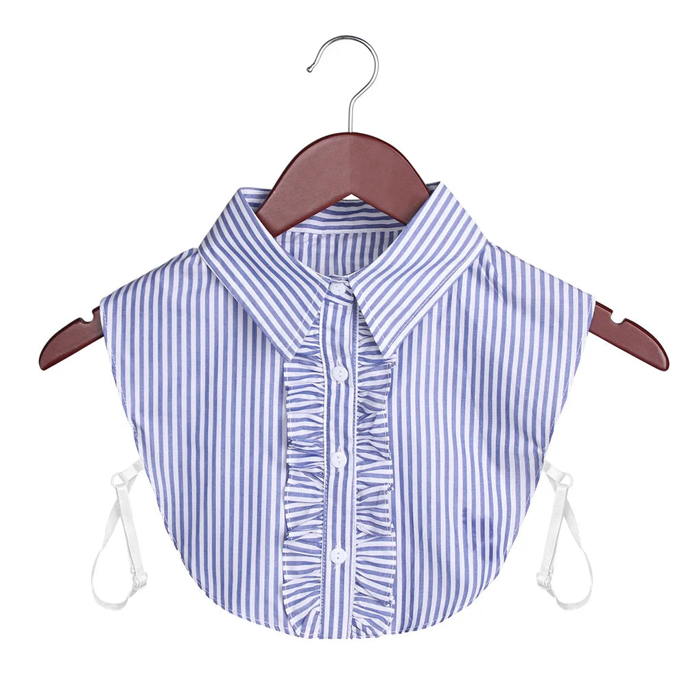 New Fake Collar Blouse for Women Vintage Detachable Shirt Collar Lace False Collar Lapel Blouse Top Women Clothes Accessories