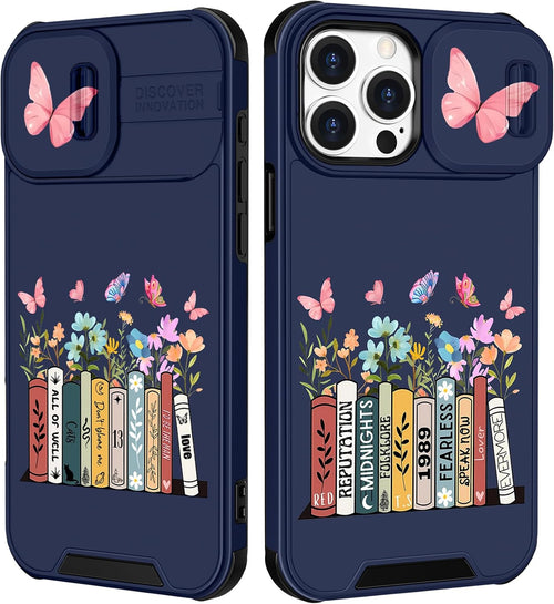 (2In1 for Iphone 11 Pro Max Cases for Women Cute Girls Butterfly Flower Books Phone Cover Pretty Girly for Teen Girl Design with Camera Cover Funda for Apple for Iphone 11 Pro Max Case