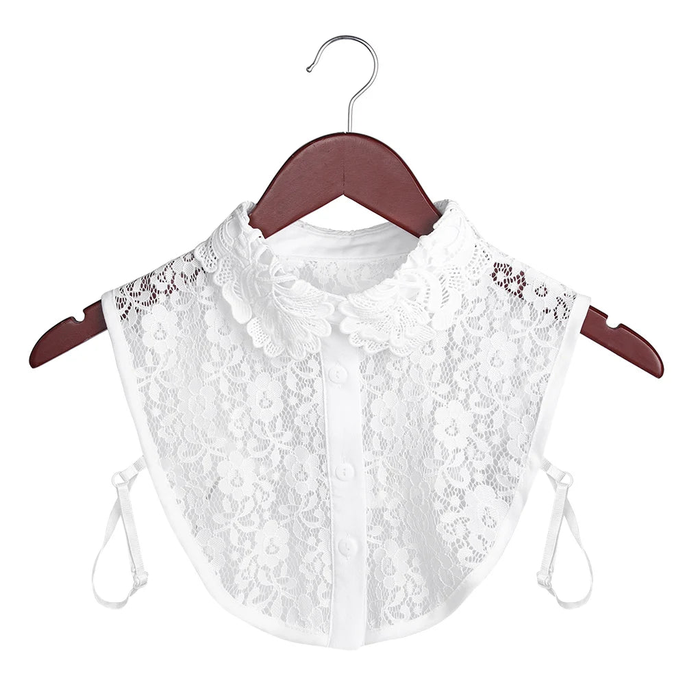 New Fake Collar Blouse for Women Vintage Detachable Shirt Collar Lace False Collar Lapel Blouse Top Women Clothes Accessories