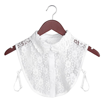 New Fake Collar Blouse for Women Vintage Detachable Shirt Collar Lace False Collar Lapel Blouse Top Women Clothes Accessories