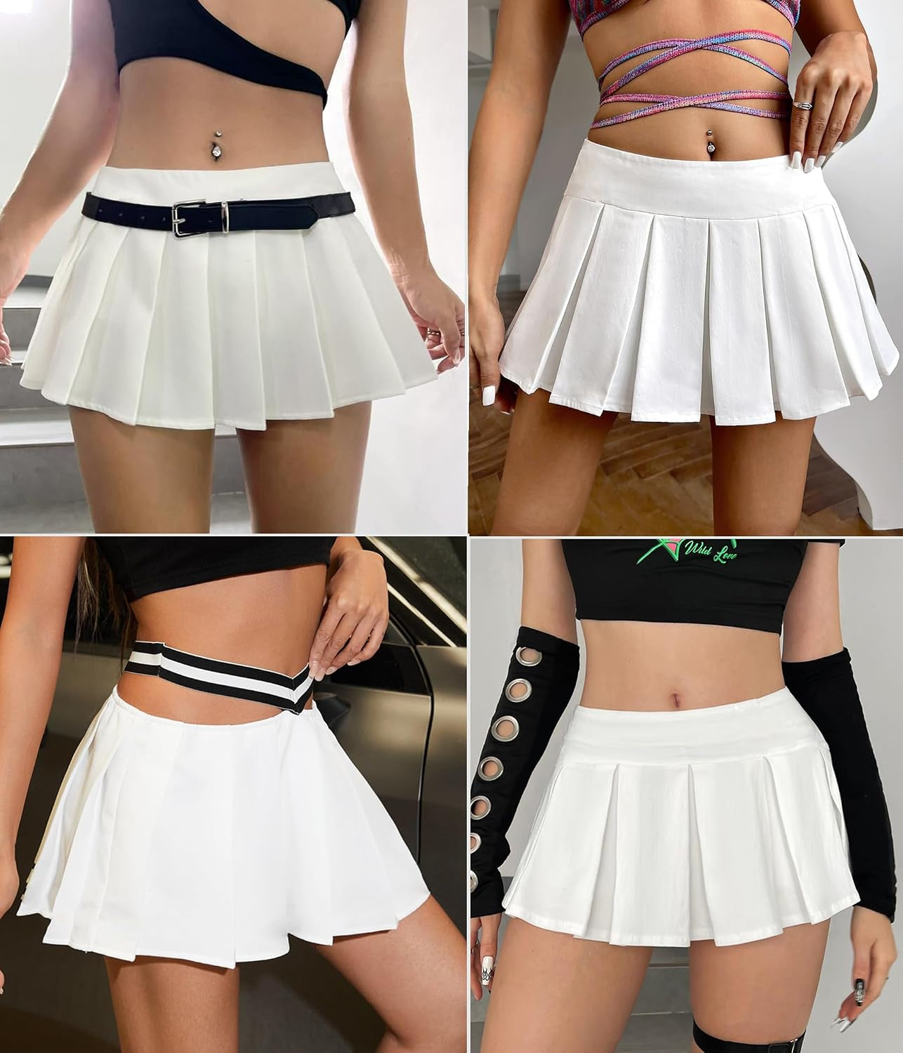 Pleated Mini Skirt Low Rise Y2K Plaid Schoolgirl Skirts for Women | Ultra-Short Y2K Plaid Skirt with a Low-Rise Fit, Crisp Pleats, and Hidden Zipper for a Leg-Lengthening, Sexy Schoolgirl Look