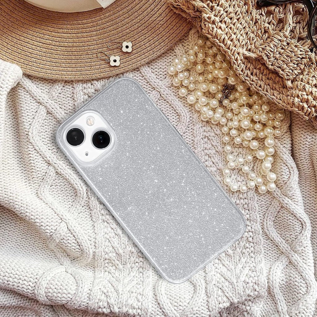 Compatible with Iphone 14 Case Bling Sparkle Cute Girls Women Protective Cases Cover for Iphone 14 6.1" 2022 (Silver)