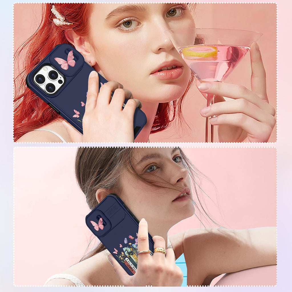 (2In1 for Iphone 11 Pro Max Cases for Women Cute Girls Butterfly Flower Books Phone Cover Pretty Girly for Teen Girl Design with Camera Cover Funda for Apple for Iphone 11 Pro Max Case