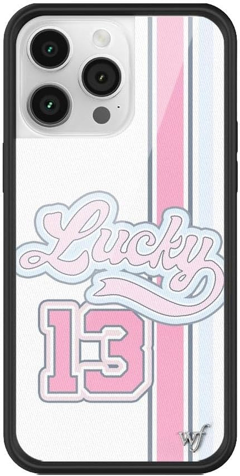 Cases - Compatible with Iphone 14 Pro Max | Protective Black Bumper, 6.5Ft Drop Test Certified, Women Owned Small Business | White, School, Letterman, Pink, Trendy |Lucky Girl