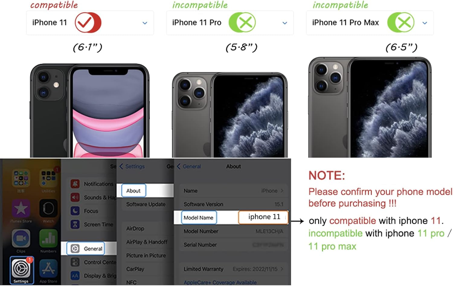 For Iphone 11 Case for Women Heart Iphone 11 Covers Soft Luxury 11 Phone Cases 6.1Inch Only (Black)